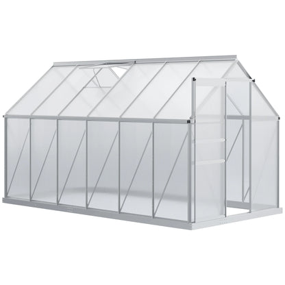 Serre de jardin polycarbonate 7,1 m² avec fondation, structure aluminium