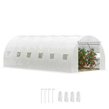 Serre tunnel 6 x 3 x 2 m avec fenêtres enroulables