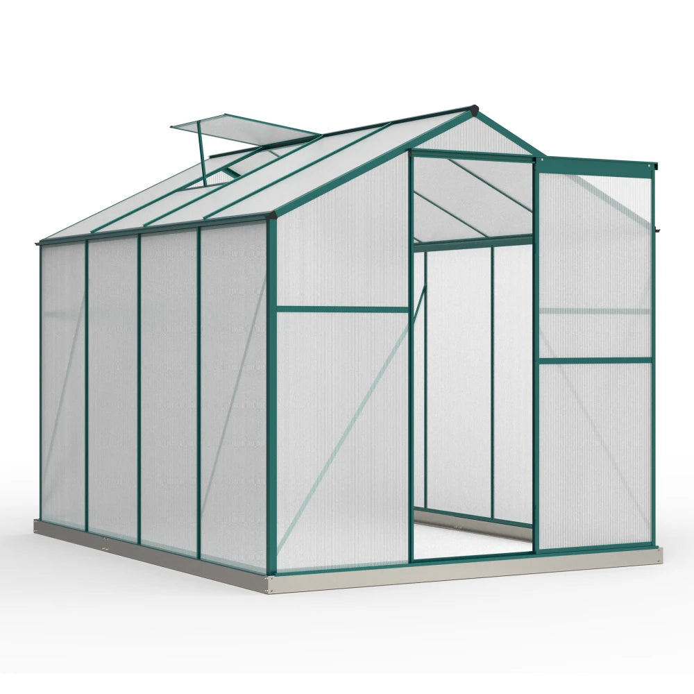 Serre polycarbonate 4,75 m² structure verte, lucarne de toit