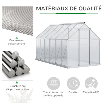 Matériaux : polycarbonate alvéolaire et aluminium