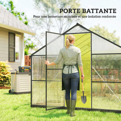 Porte battante de la serre polycarbonate