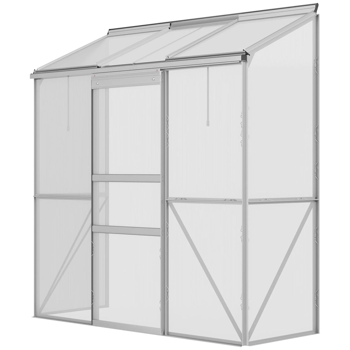 Serre adossée murale aluminium et polycarbonate 192 x 68 x 196 cm